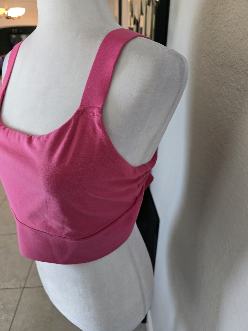 Athleta Women's Warrior Longline Vibrant Pink Bra Criss Cross Strap XL - Picture 5 of 9
